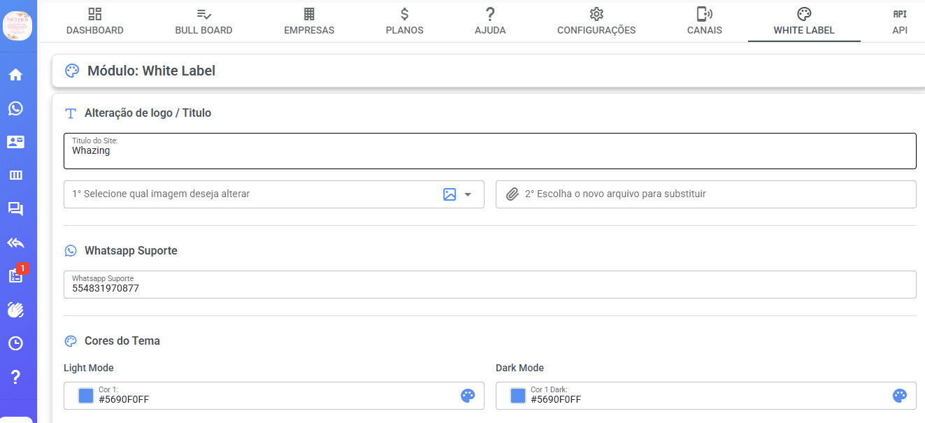WhiteLabel completo Whazing